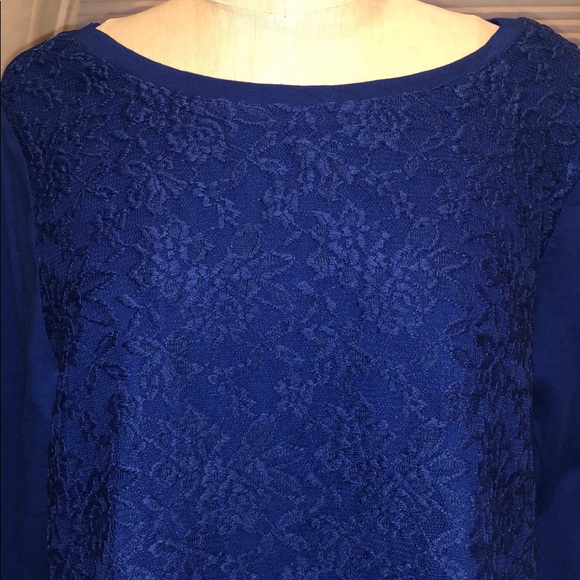 Nwot Woman Within Lace Front Knit Tunic - Picture 1 of 7